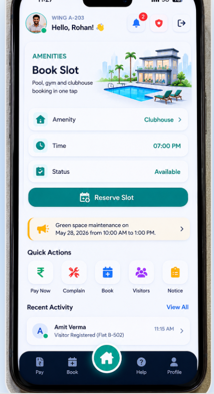 Amenities mobile screen